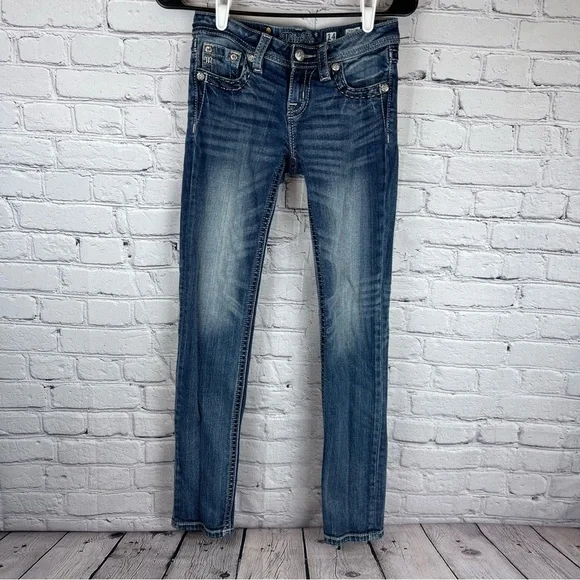 Miss Me Jean Women’s 14 (27x30.5) Low Rise Skinny Embellished Cross - Picture 3 of 12